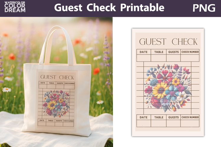 Wildflowers Guest Check | Junk Journal Printable