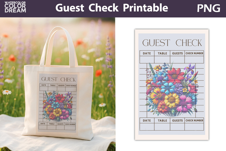 Wildflowers Guest Check | Junk Journal Printable
