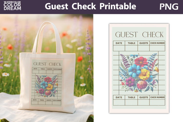 Wildflowers Guest Check | Junk Journal Printable