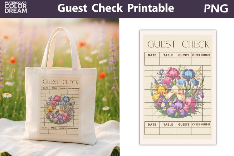 Iris Guest Check | Junk Journal Printable