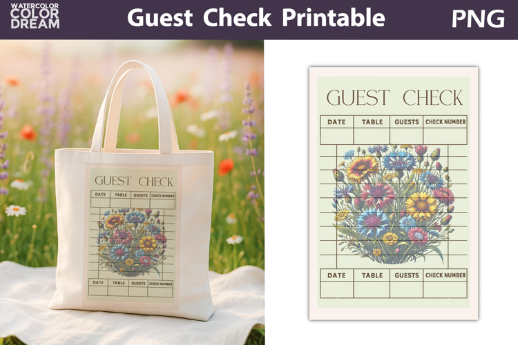 Wildflowers Guest Check | Junk Journal Printable