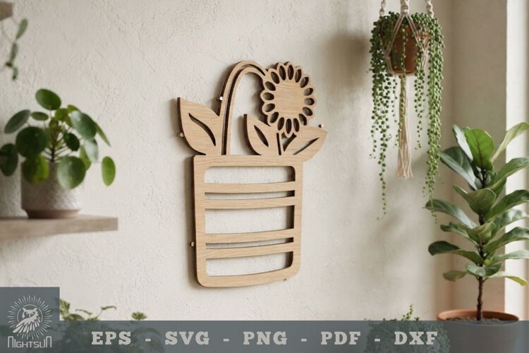 Flowers In Bag Lasercut Wall Decor 1 example image 1