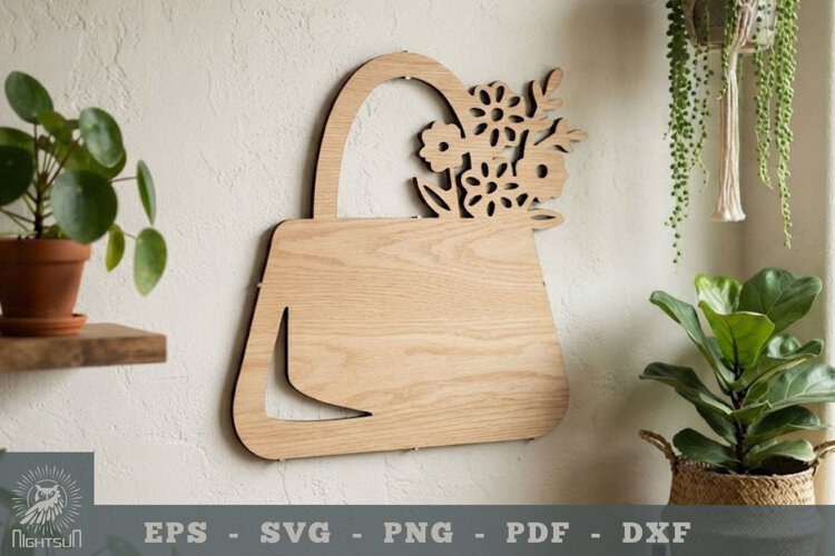 Flowers In Bag Lasercut Wall Decor 2 example image 1