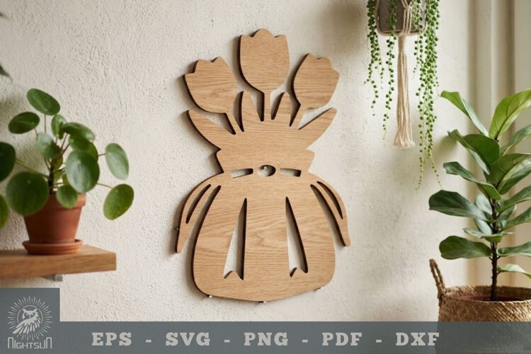 Flowers In Bag Lasercut Wall Decor 3 example image 1