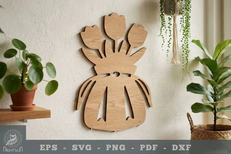 Flowers In Bag Lasercut Wall Decor 3