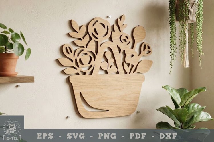 Flowers In Bag Lasercut Wall Decor 4 example image 1