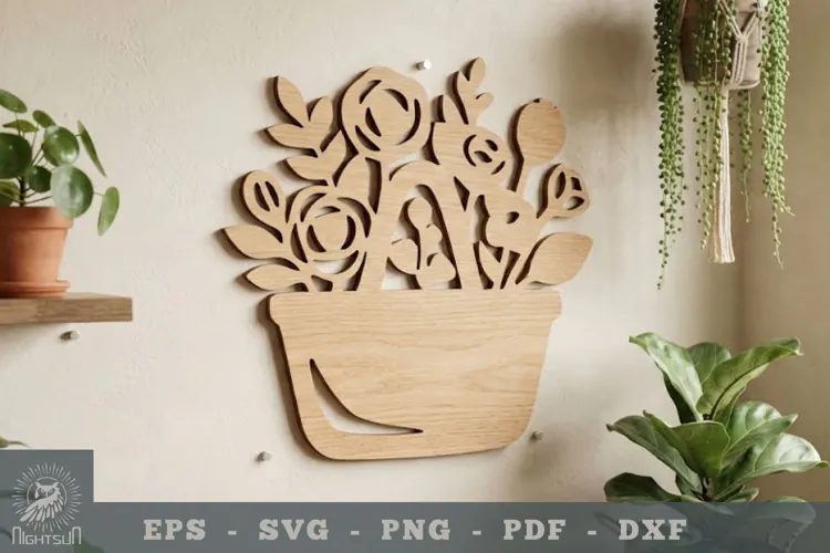 Flowers In Bag Lasercut Wall Decor 4