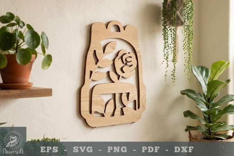 Flowers In Bag Lasercut Wall Decor 5 example image 1