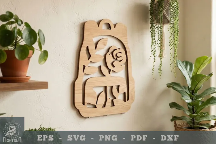 Flowers In Bag Lasercut Wall Decor 5