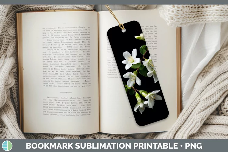 Flowers Jasmine Bookmark Sublimation Printable Designs