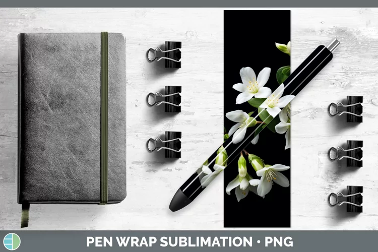 Flowers Jasmine Pen Wrap Sublimation Epoxy Pen Designs