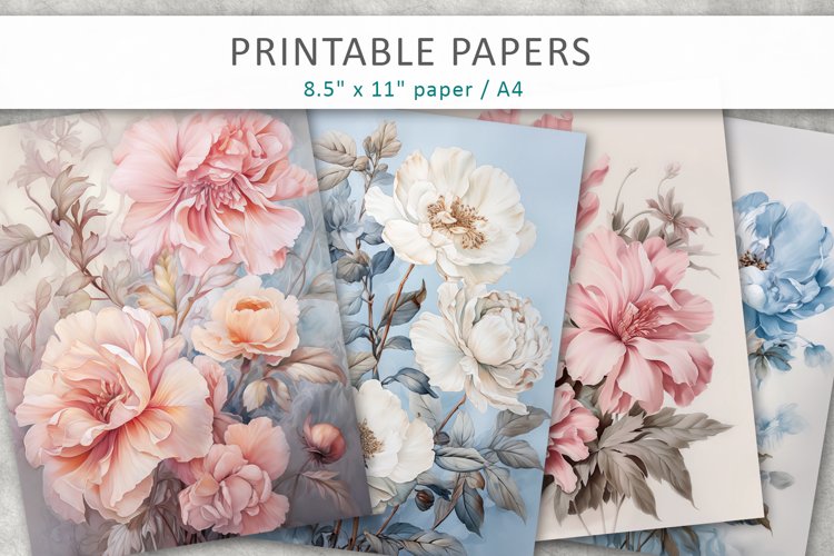 floral illustration printable paper example image 1