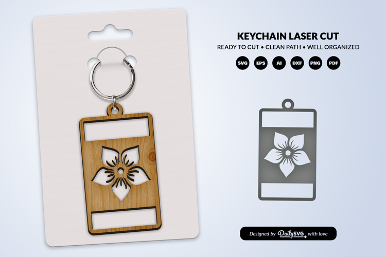 Flowers Keychain Laser Cut SVG