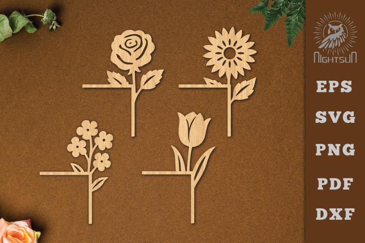 Flowers Lasercut Corner SVG