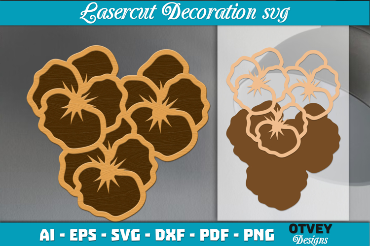 Flowers Lasercut Decoration SVG