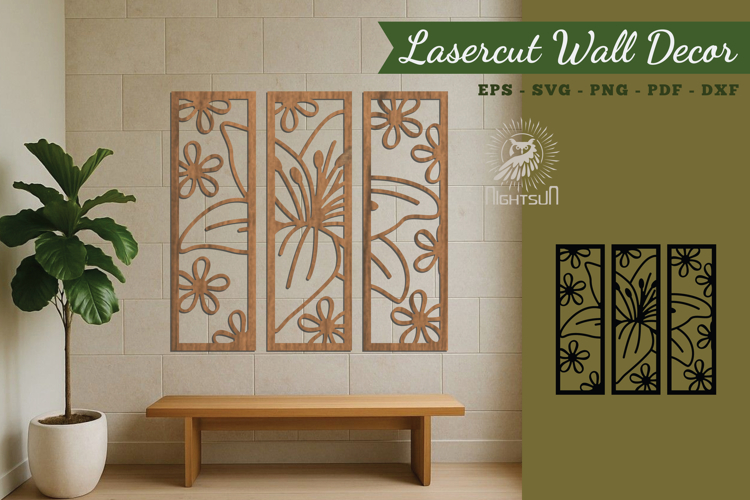 Flowers Lasercut Wall Decor SVG
