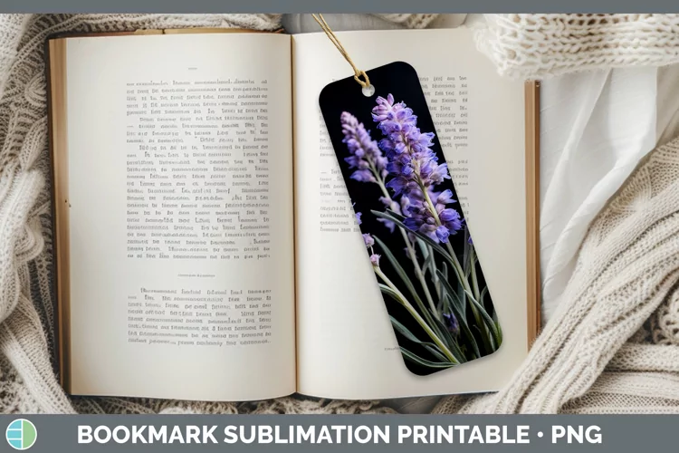 Flowers Lavender Bookmark Sublimation Printable Designs