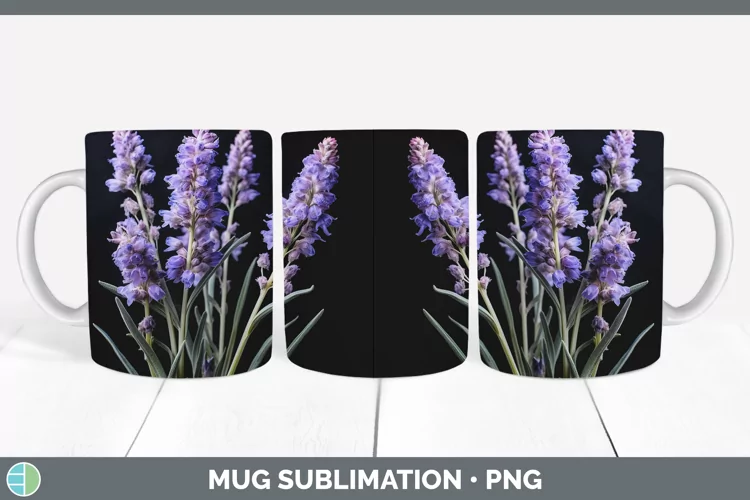 Flowers Lavender Mug Wrap Sublimation Coffee Cup Designs