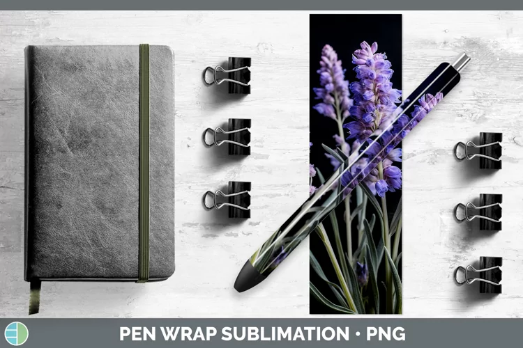Flowers Lavender Pen Wrap Sublimation Epoxy Pen Designs
