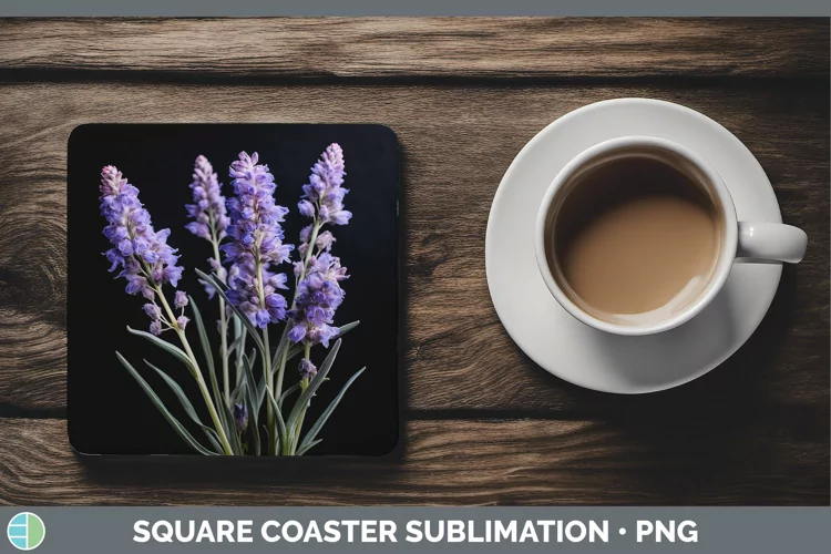Flowers Lavender Square Coaster Sublimation Coaster Designs