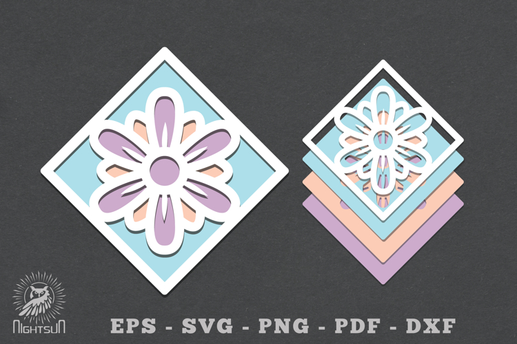 Flowers Layered Papercut SVG