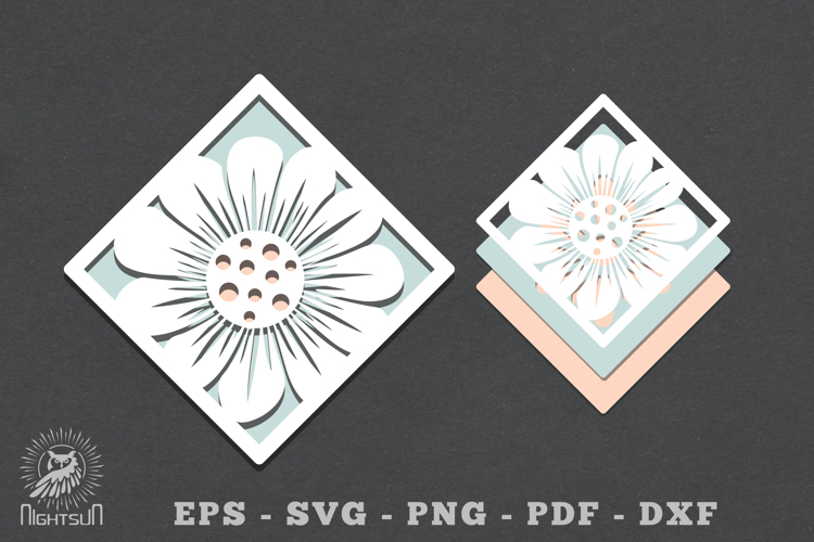 Flowers Layered Papercut SVG
