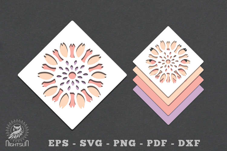 Flowers Layered Papercut SVG