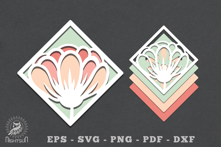 Flowers Layered Papercut SVG