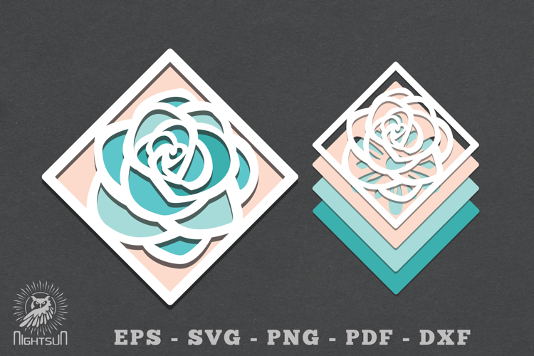 Flowers Layered Papercut SVG