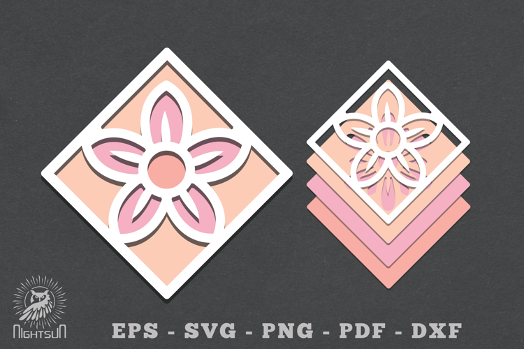 Flowers Layered Papercut SVG
