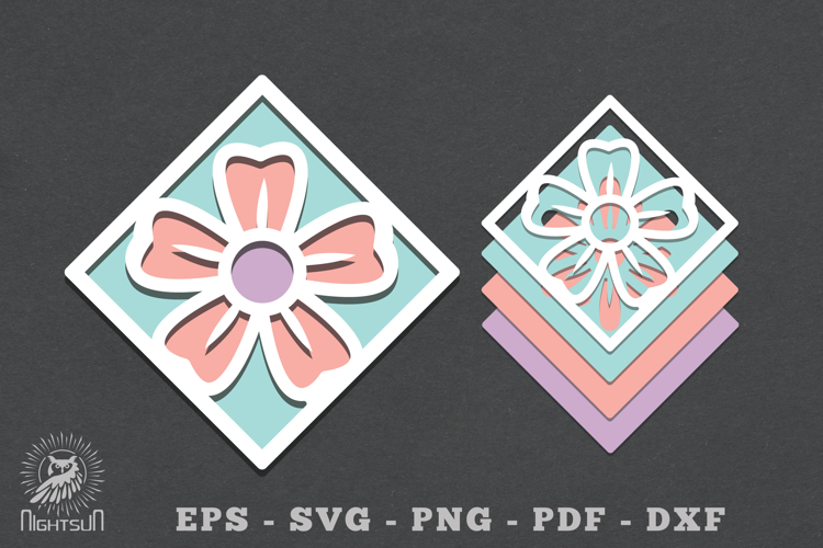 Flowers Layered Papercut SVG