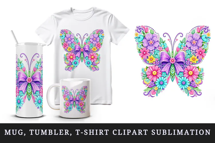 Flowers tumbler, mug wrap, clipart sublimation design