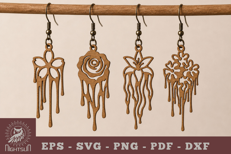 Flowers Melted Lasercut Earrings