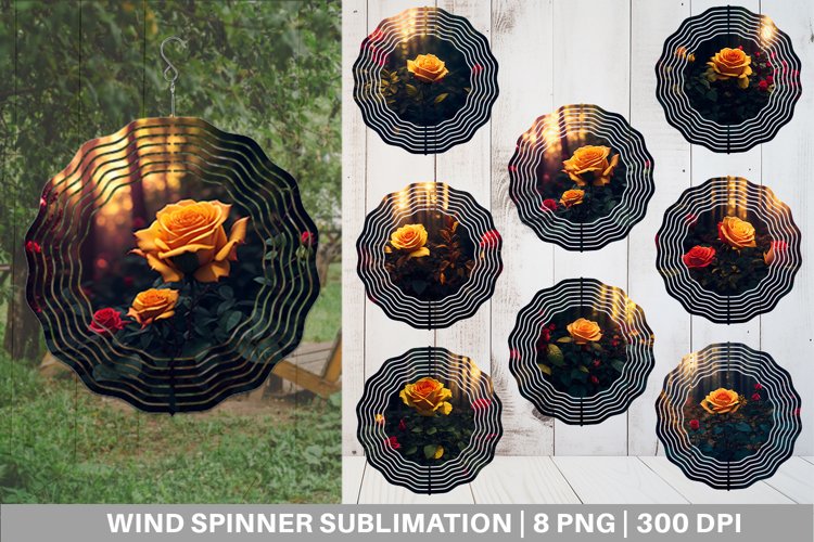Wind Spinner Flowers Middle Forest | Sublimation Spinner Des