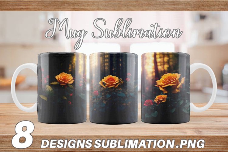 Flowers Middle Forest | Mug sublimation design