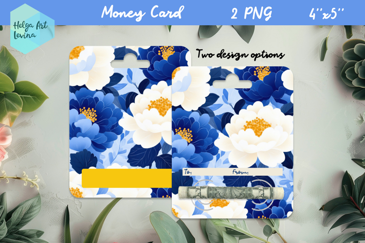 Flowers money card holder PNG