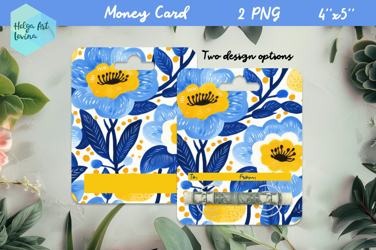 Flowers money card holder PNG