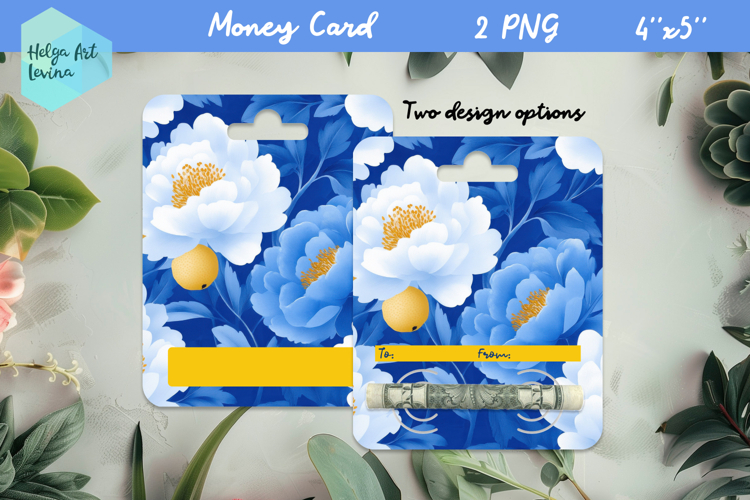 Flowers money card holder PNG