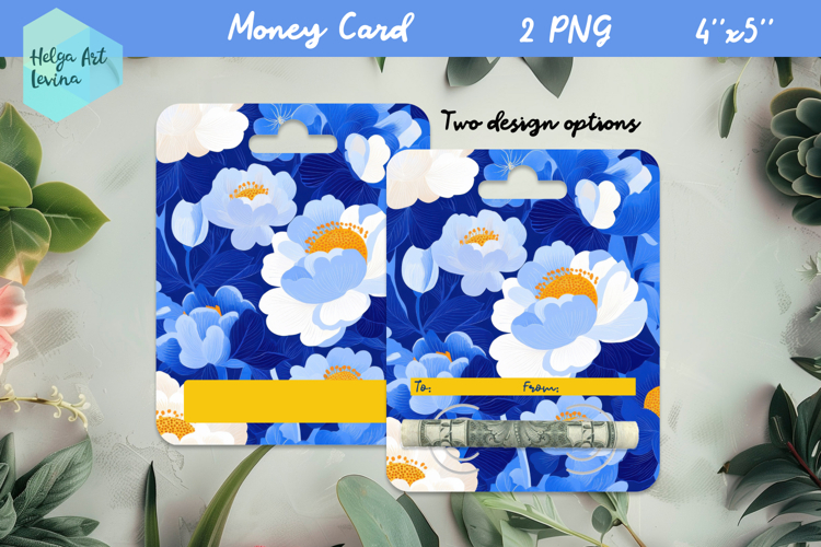 Flowers money card holder PNG