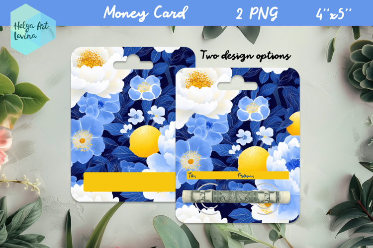 Flowers money card holder PNG
