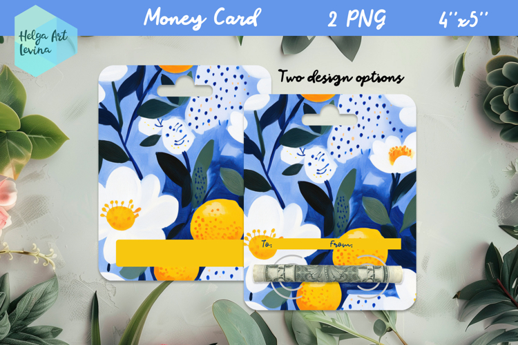 Flowers money card holder PNG