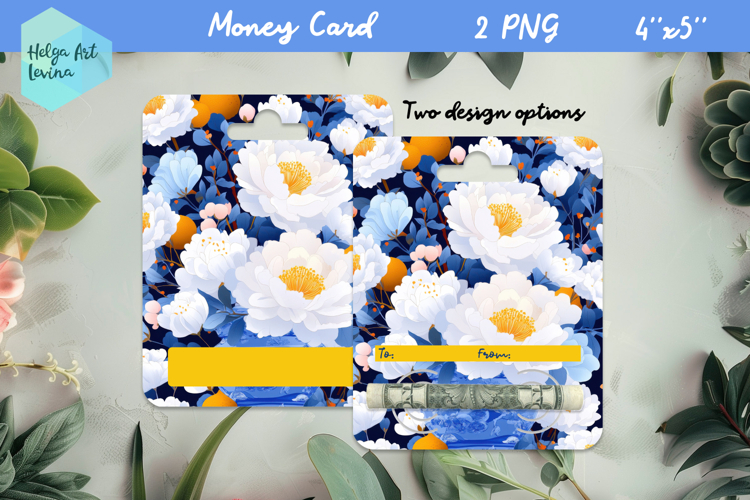 Flowers money card holder PNG