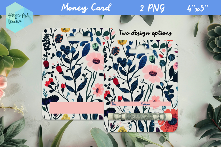Flowers money card holder PNG