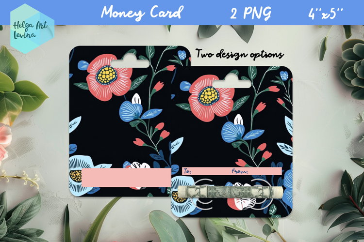 Flowers money card holder PNG