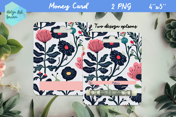 Flowers money card holder PNG