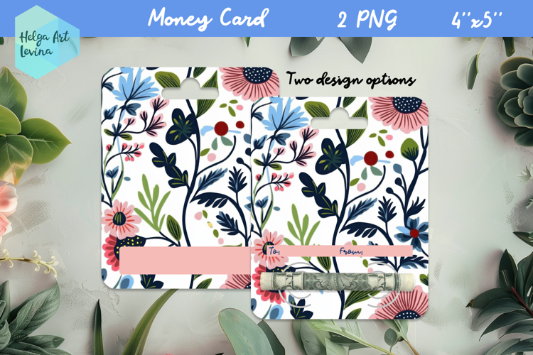 Flowers money card holder PNG