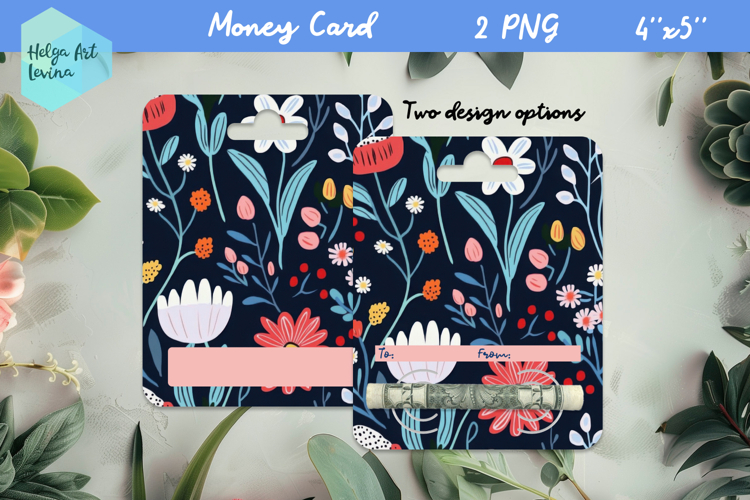 Flowers money card holder PNG