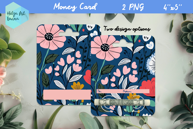 Flowers money card holder PNG