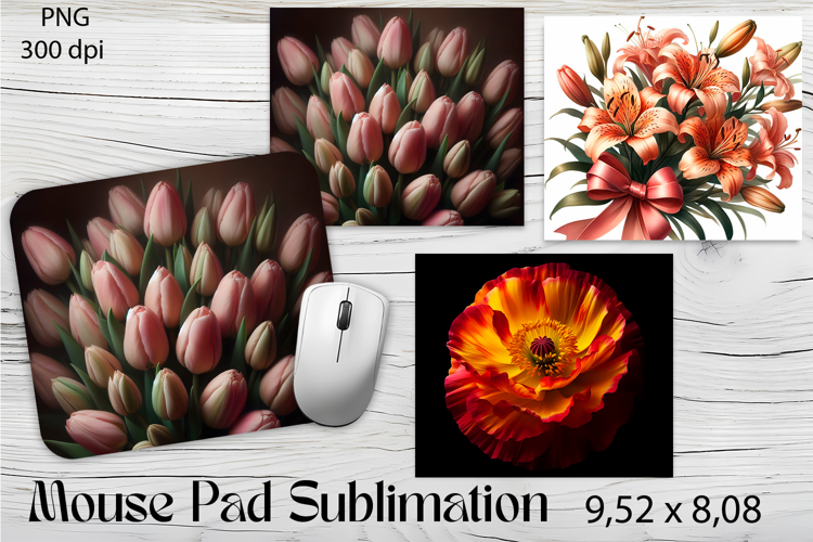 Flowers Mouse Pad. Flowers Mouse Pad Sublimation