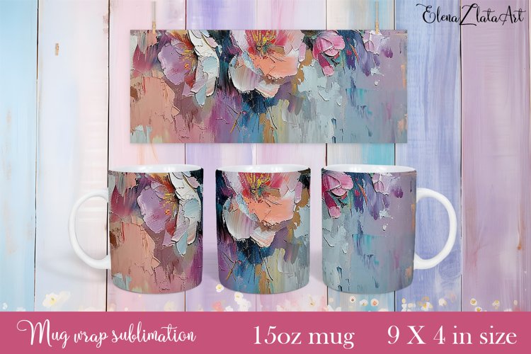 Flowers Mug Sublimation, Floral Design Mug example image 1